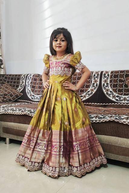 NEW LAUNCING KIDS GOWN Simmer silk Children clothing wholesale suppliers in Kolkata